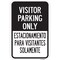 Signmission Visitor Parking Only Estacionamiento Para Visitant Aluminum, 12" x 18", A-1218-24693 A-1218-24693 - alternate 1